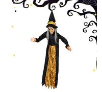Halloween Flying Witches, Light-Up Eyes Sound Activated Decor, Creepy Witch Ornament for Haunted House Props, Perfect for Classrooms, Entrance, Garden, Wall, Yard, Party, and Spooky Halloween Displays