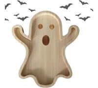 Halloween Food Platter | Ghost Pumpkin Decorative Wood Serving Dishes | Cof
