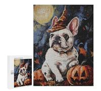 Halloween French Bulldog Art Print Puzzle 1000 Pièces Educa Jouet en Bois Cadeau Unique Décoration Intérieure Jeu Éducatif Challenge Toy Adultes Et Enfants À Partir De 14 Ans 500 PCS