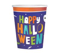 Halloween Friends Gobelets de fête pour enfants Décoration d'Halloween 8 pièces multicolores 250 ml