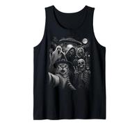 Halloween Funny Cat Selfie Bigfoot Squelette Fantôme Halloween Débardeur