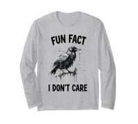 Halloween Funny Fact I Do Not Care Blackbird Crow Manche Longue