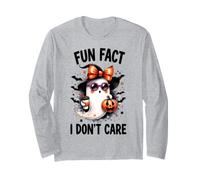 Halloween Funny Fact I Do Not Care Ghost with Sunglasses Manche Longue