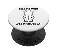 Halloween Funny Quote Tell me Who Voodoo Doll PopSockets PopGrip Adhésif