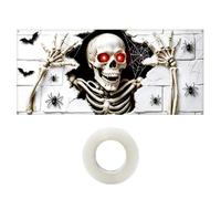 Halloween Garage Door Cover, 210x480x0.5 cm Skeleton Banner for Halloween | 3D Breaking Wall Illusion, Weatherproof Polyester Fabric, Easy Hanging Grommets, for Home Apartment Holiday Party Outdoor