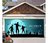 Halloween Garage Door Cover, Garage Door Cover 7x8 / 7x16 Ft, Decorations(C,7x8 FT)