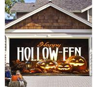 Halloween Garage Door Cover, Garage Door Cover 7x8 / 7x16 Ft, Decorations(P,7x8 FT)