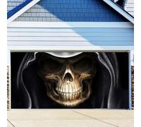 Halloween Garage Door Decorations, Halloween Scary Spooky Pumpkin Background Large Hanging Backdrop Door Cover for Outdoor Home Yard Garage Door Decorations(B,480x210cm/16x7ft)