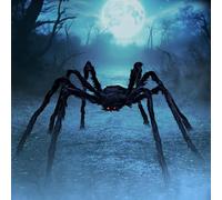 Halloween Géante Araignée，150cm Araignée Halloween,avec 10 Fausses Araignées Toile d araignée Halloween 60g，Halloween Decoration Araignée,Araignée Noire,Araignée Poilue,Halloween Intérieur Extérieur