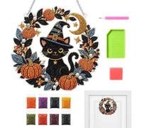 Halloween Gem Painting Kits - Cat Ghost Flat Acrylic Sparkling Decoration