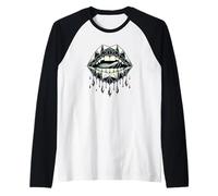 Halloween Geometric Art Lèvres Vampire Crocs Manche Raglan