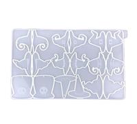 Halloween Géométrique Chapeau De Sorcière Boucle D'oreille Résine Époxy Moule En Silicone Étiquettes À Bagages Moules Moulage Avec Trou Pour Bricolage Artisanat Porte-clés Moules