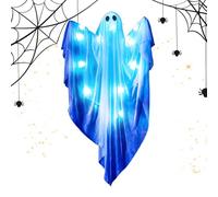 Halloween Ghost - 47.24x23.62x6.3 inches Dimmable Light Up Decoration with Scary Sounds for Spooky Effect, Glowing Figurine with Hangable Design, Indoor/Outdoor Statue for House, Home, Yard