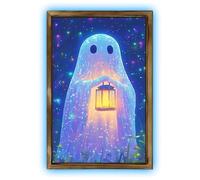 Halloween Ghost Affiche - Affiches fantômes lumineux Art mural, d'œuvres d'art décorant la maison, imprimés brillants effrayants | Chambre de chambre galerie salon cuisine hantée fête, décorati