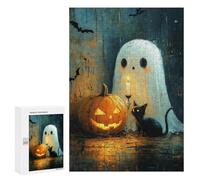 Halloween Ghost and Pumpkin Scene Puzzle 1000 Pièces Educa Jouet en Bois Cadeau Unique Décoration Intérieure Jeu Éducatif Challenge Toy Adultes Et Enfants À Partir De 14 Ans 300 PCS