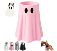 Halloween Ghost Can Holder with Matching Bottle Opener,3D Printed Halloween Beverage Sleeve,Fun Ghost Figurine Table Decor,Spooky Ghost Drink Cooler Halloween Party Supplies ，Pink：16oz