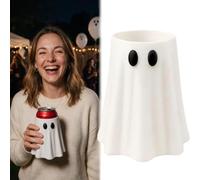 Halloween Ghost Can Sleeve Holder, Cute Ghost Shaped Insulated Drink Can Holder for 12oz Std,12oz Slim,8.4oz,16oz Cans, Universal Fit Replaceable Cans Holders for Party,Homes Bar Decor