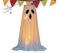 Halloween Ghost Candy Dish - 12.6x12.6x1,57 pouces Light Up Bowl, statue de décoration festive, ornement extérieur intérieur | Porte-papiers décoratif pour porche Patio Yard Garden Porte de salle de b