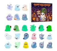 Halloween Ghost Count Down Calendar - 24-Day Countdown Calendar with Miniature Ghosts,Glow-in-The-Dark Collectible Ornament for Living Room Dormitory Kids Couples