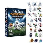 Halloween Ghost Countdown Calendar - 24 Day Flat Acrylic Soccer Figurine, Halloween Countdown Calendar for Children Family Friends Boys Party Weekday School Haunted House Use