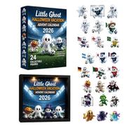 Halloween Ghost Countdown Calendar - 24 Day Flat Acrylic Soccer Figurine, Halloween Countdown Calendar for Children Family Friends Boys Party Weekday School Haunted House Use
