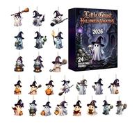 Halloween Ghost Countdown Calendar Acrylic Hanging Ornament Twenty Four Day Spooky Decor Festive Holiday Decoration 2D Collectible Display | For Classroom Fireplace Shelf Entryway Living Room