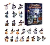 Halloween Ghost Countdown Calendar Acrylic Hanging Ornament Twenty Four Day Spooky Decor Festive Holiday Decoration 2D Collectible Display | For Classroom Fireplace Shelf Entryway Living Room