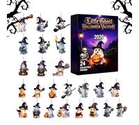 Halloween Ghost Countdown Calendar Acrylic Hanging Ornament Twenty Four Day Spooky Decor Festive Holiday Decoration 2D Collectible Display | For Classroom Fireplace Shelf Entryway Living Room
