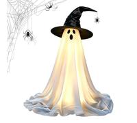 Halloween Ghost Decor - 145cm Lighted Witch Hat Decoration for Yard