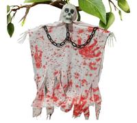 Halloween Ghost Decor - 29 Inch Hangable Skeleton Decor with Blood Stain