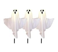 Halloween Ghost Decor, 3-Piece Solar LED Set, Waterproof Outdoor Lights, Reliable Spooky Accessory, Handy Decoration for Porch Garden Yard Tree Pathway Landscape Haunted