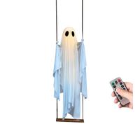 Halloween Ghost Decor - Ghost swing spooky avec des lumières, éloignement accessoire | Décoration de fête hantée de la maison, décoration de patio fantômes de swing fantômes avec des lumières pour int