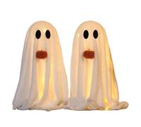 Halloween Ghost Decor, Lighted Table Decoration, Party Centerpiece Accent, Led Illumination, Double Piece Spooky Set for Indoor, Outdoor, Kitchen, Yard, Porch, Home Display 20.47x11.81x11.81 Inches