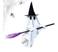 Halloween Ghost Decor, Witch Broom Haunted House Outdoor Decorations