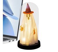 Halloween Ghost Decoration, Creepy Light Up Ornament, Horror Desktop Figurine, Eerie Tabletop Prop for Spooky Decoration, Kitchen, Escape Room, Party, Bedroom, Home, Festival, 8.27x4.33 inches