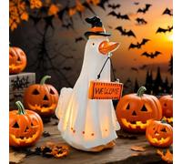 Halloween Ghost Decorations décor Mignon Animal Tenant Une Statue de Citrouille éclairée décortoureuse fantôme fantôme pour Table Mantel Yard hanté hanté de fenêtre de fête de fête