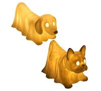 Halloween Ghost Dog Light, Led Night Lights, Resin Figurine, Cute Halloween Decor Resin Material Perfect for Desktop, Fireplace, Tabletop, Mantel, Bookshelf, Holiday Decoration for Kids and Adults