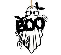 Halloween Ghost Door Sign - Cute Spooky Wood Decor, Porch and Wall Hanging