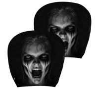 Halloween Ghost Face Headrest Covers - Ghost Face Universal Stretchy Case | Scary Headrest Covers For Cars | Spooky Ghost Face Universal Stretchy | Breathable Car Headrest Cover | For SUVs Trucks