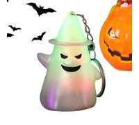 Halloween Ghost Keynchain - Luminous Party Pendant - LED Light-Up Mini Ghost Prop Pour Les Sacs Trick Ou Treat | Anneau De Clé Brillant, Accessoire De Faveur Effrayant, Jouet De Nouveauté PP, Petit Ca