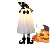 Halloween Ghost Light, Outdoor Hanging Ghost Pendant Decorations Lamp, Lighted Halloween Ornaments for Garden, Lawn, Porches, Patio, and Backyard, Spooky Holiday Accent for Haunted House Decor