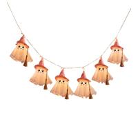 Halloween Ghost Lights - Fabric Haunted Garland | 71 Inch LED String Decor