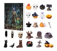Halloween Ghost Ornament Advents, Spooky Skull Halloween Advent, Seasonal Decor, 7.09x1.18 inches 24 Pieces Countdown Calendar For Dormitory Nursery School Offices Haunted House Fall Celebration Kids