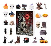Halloween Ghost Ornament Advents, Spooky Skull Halloween Advent, Seasonal Decor, 7.09x1.18 inches 24 Pieces Countdown Calendar For Dormitory Nursery School Offices Haunted House Fall Celebration Kids