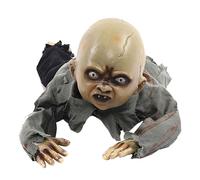 Halloween Ghost Ornement avec des Yeux Rouges et des cris terribles Contrôle de la Voix Creepy Baby Ghost Halloween Decor Animated Baby Zombie Doll Prop Party Decor