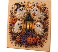 Halloween Ghost Pearl Art DIY Kit,Spooky Cute 3D Diamond Painting Crafts，A | Beginner DIY Fall Home Decor Wall Art,Creative Halloween Ghost Pearl Art DIY Kit for Fun Crafting