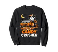Halloween Ghost Road Roller Pumpkin Construction Equipment Sweatshirt