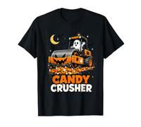 Halloween Ghost Road Roller Pumpkin Construction Equipment T-Shirt