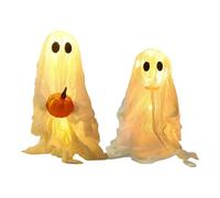 Halloween Ghost Sculpture - 2 Pièces Éclaircies De Jolies Statues Décoratives, Ornements De Vacances Gothiques pour L'atmosphère Saisonnière Festive, Figures Créatives De La Fête À Thème Amusant | Et
