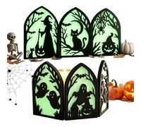 Halloween Ghost Signs Glow In The Dark Wooden Table Decor 2 Pieces